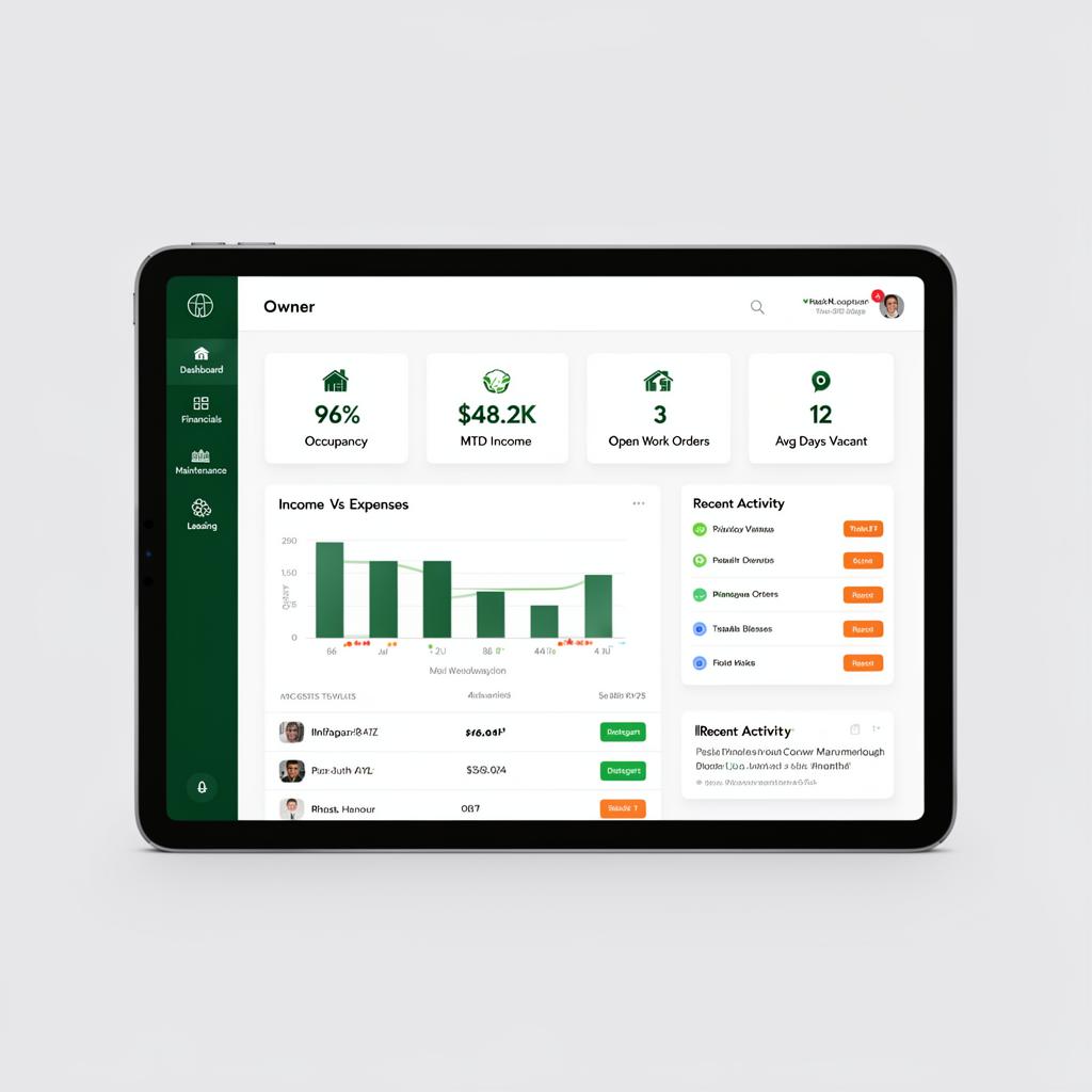 Evergreen Owner Portal on tablet